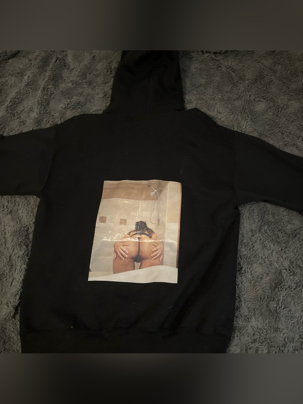 Gildan Black Heavy Blend Hoodie with Subtle Graphic